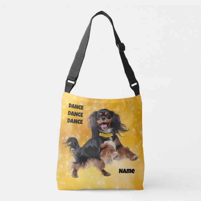 Black and Tan Cavalier Freestyle Customizable Crossbody Bag (Front)