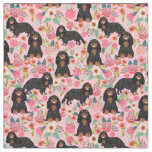 black and tan cavalier kc spaniel fabric