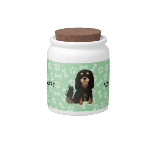 Black and Tan Cavalier King Charles Spaniel Candy Jar