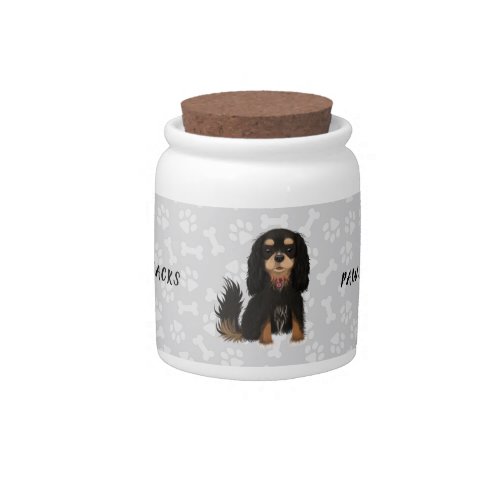 Black and Tan Cavalier King Charles Spaniel Candy Jar