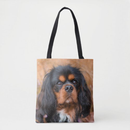 Black and Tan Cavalier King Charles Spaniel Dog Tote Bag