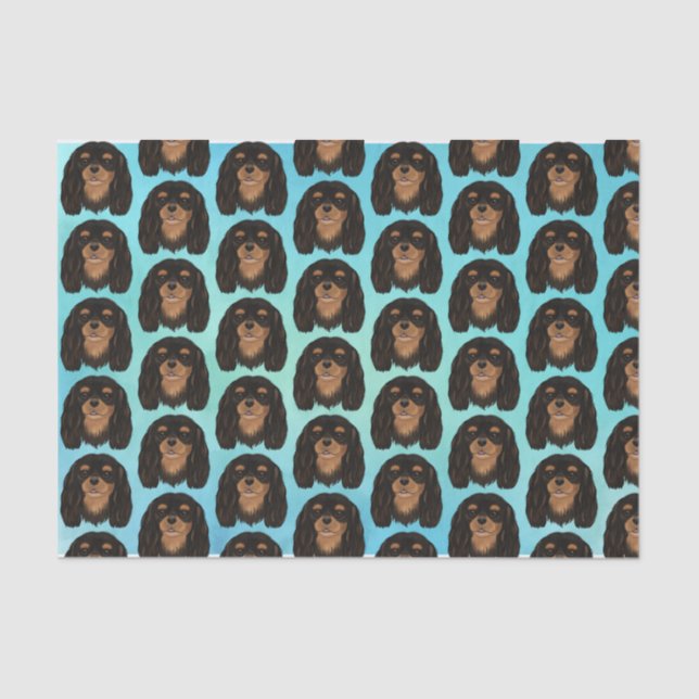 Black and Tan Cavalier King Charles Spaniel Gift  Tissue Paper (Front)