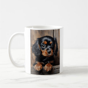 Black and tan Cavalier puppy Coffee Mug