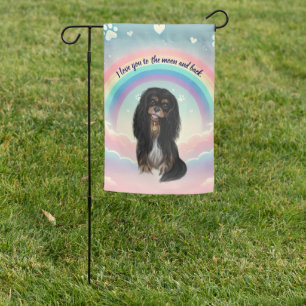 Black and Tan Cavalier Rainbow Bridge Memorial Garden Flag