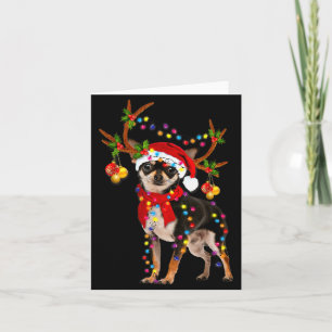Black And Tan Chihuahua Gorgeous Reindeer Christma Card