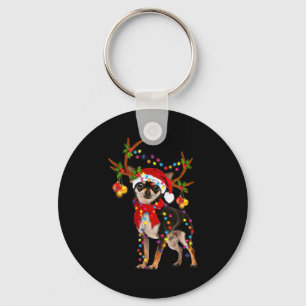Black And Tan Chihuahua Gorgeous Reindeer Christma Keychain
