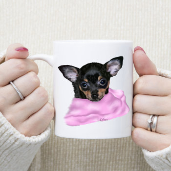 Black And Tan Chihuahua Puppy Coffee Mug by PaintedDreamsDesigns at Zazzle