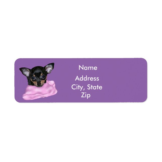Black and Tan Chihuahua Puppy Label (Front)