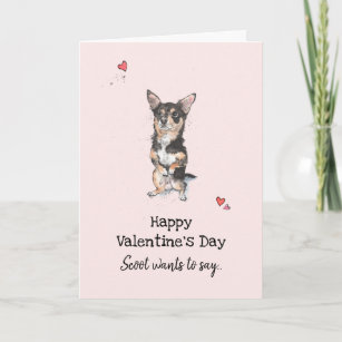 Black and Tan Chihuahua Valentine’s day Greetings Card