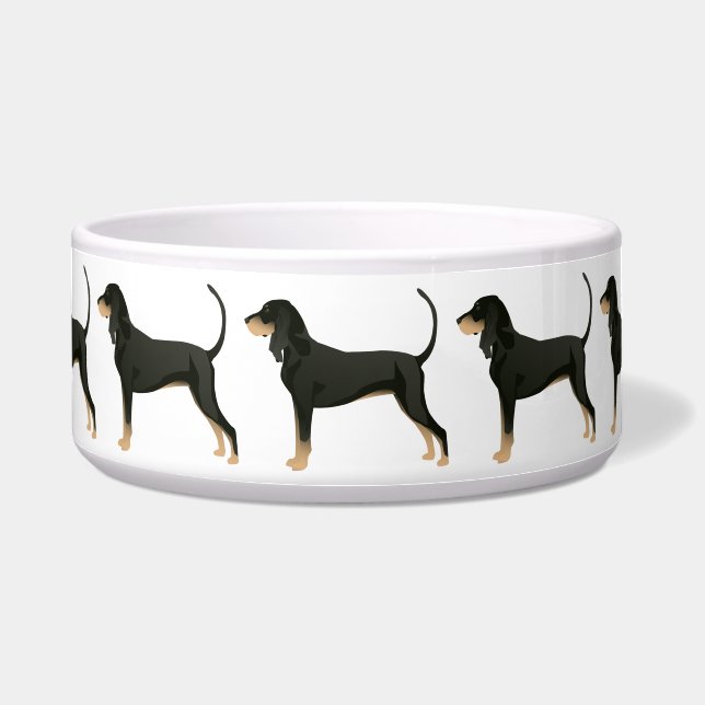 Black and Tan Coonhound Basic Breed Customizable Bowl (Front)