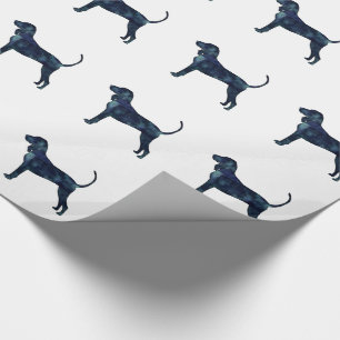 Black and Tan Coonhound Black Watercolor Wrapping Paper