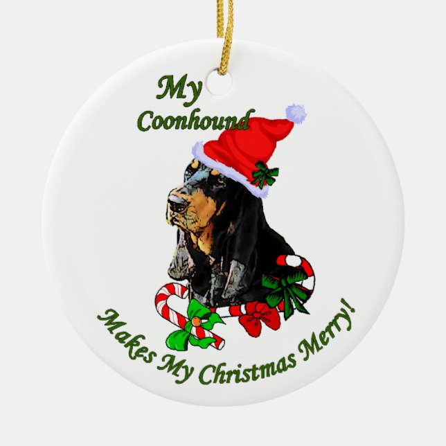 Black and Tan Coonhound Christmas Gifts Ornament (Front)