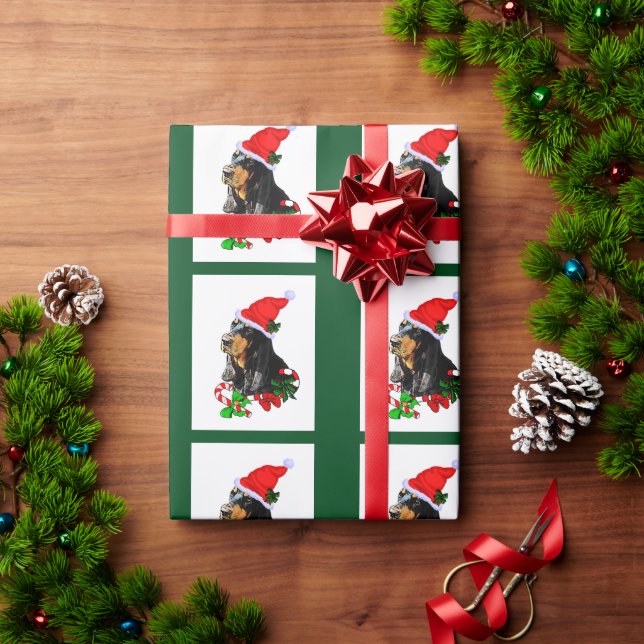Black and Tan Coonhound Christmas Wrapping Paper (Holiday Gift)