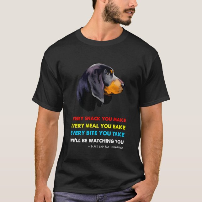 Black And Tan Coonhound Dog T-Shirt (Front)