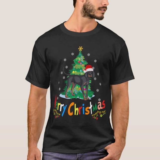 Black And Tan Coonhound Dog Ugly Christmas Sweater (Front)