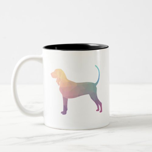 Black and Tan Coonhound Geo Silhouette Pastel Two_Tone Coffee Mug