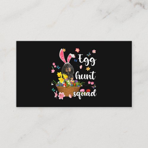 Black and Tan Coonhound Happy Easter Day Colorful  Business Card