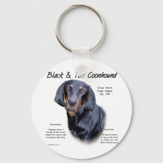 Black and Tan Coonhound History Keychain