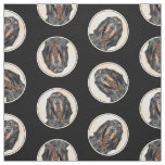 Black and Tan Coonhound Painting Original Dog Art Fabric