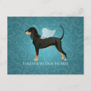 Black and Tan Coonhound Pet Dog Memorial Angel Postcard