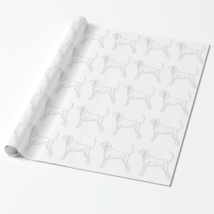Black and Tan Coonhound Ready to Color Design Wrapping Paper