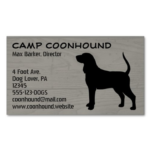 Black and Tan Coonhound Silhouette Dog Breed Magnetic Business Card
