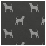 Black and Tan Coonhound Silhouettes Patterned Fabric
