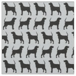Black and Tan Coonhound Silhouettes Patterned Fabric