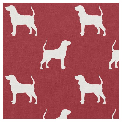 Black and Tan Coonhound Silhouettes Patterned Fabric