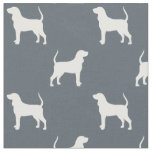 Black and Tan Coonhound Silhouettes Patterned Fabric