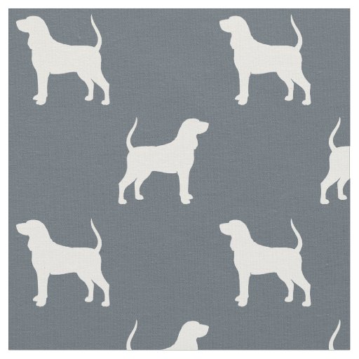 Black and Tan Coonhound Silhouettes Patterned Fabric