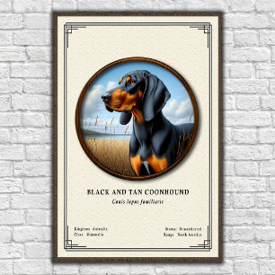 Black and Tan Coonhound Zoology Series Poster