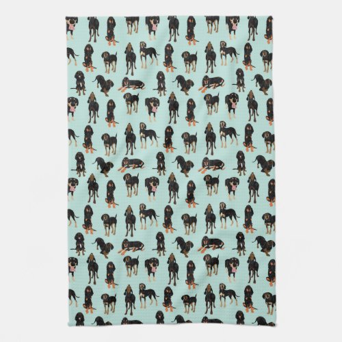 Black and Tan Coonhounds Kitchen Towel