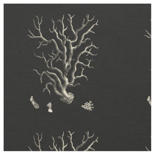 Black and Tan Coral Fabric