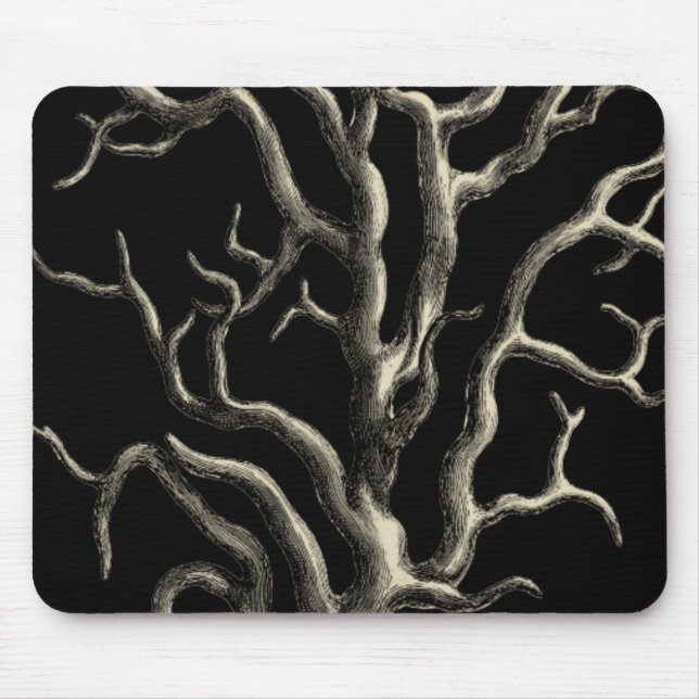 Black and Tan Coral Mouse Pad (Front)