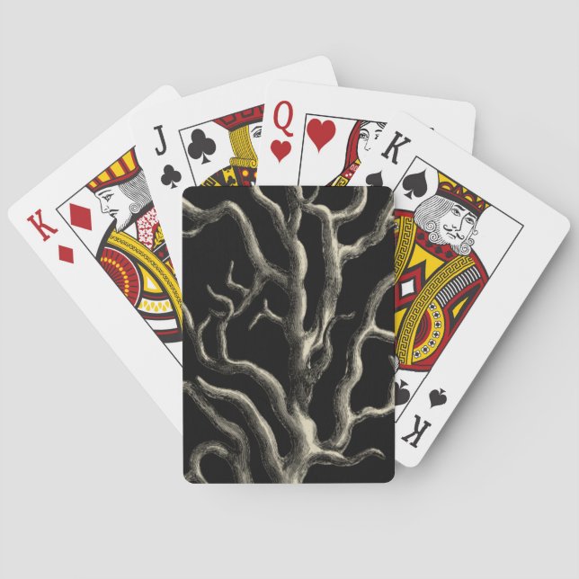 Black and Tan Coral Poker Cards (Back)