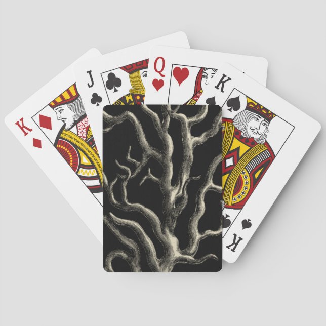 Black and Tan Coral Poker Cards (Back)