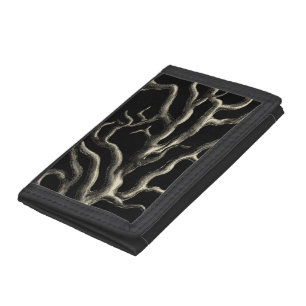 Black and Tan Coral Trifold Wallet