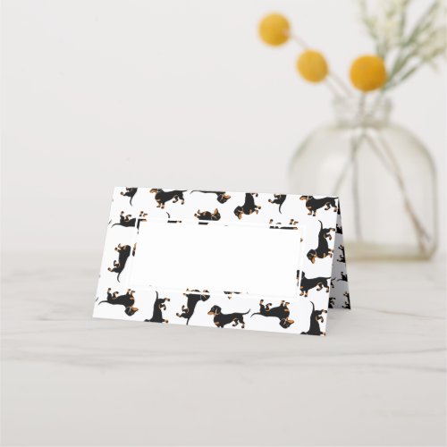 Black and Tan Dachshund Birthday Party Place Card