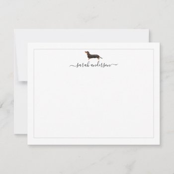 Black And Tan Dachshund Border Personalized Note Card by printcreekstudio at Zazzle