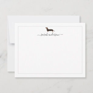 Black and Tan Dachshund Border Personalized Note Card