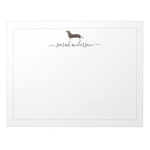 Black and Tan Dachshund Border Personalized Notepad