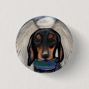 Black and Tan Dachshund Button