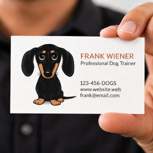 Black and Tan Dachshund   Cute Doxie Cartoon Dog Business Card