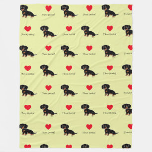 Black and Tan Dachshund Cute Eyes Fleece Blanket