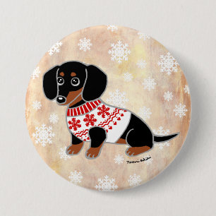 Black and Tan Dachshund Cute Eyes Pinback Button