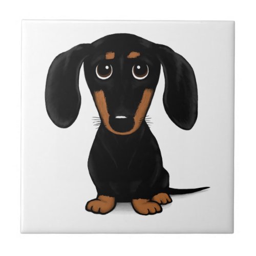 Black and Tan Dachshund Cute Weiner Dog Ceramic Tile