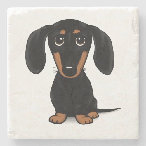 Black and Tan Dachshund Cute Wiener Dog Stone Coaster