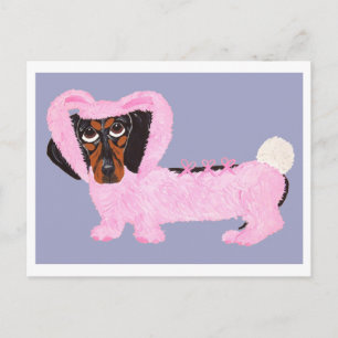 Black and Tan Dachshund Easter Bunny Card