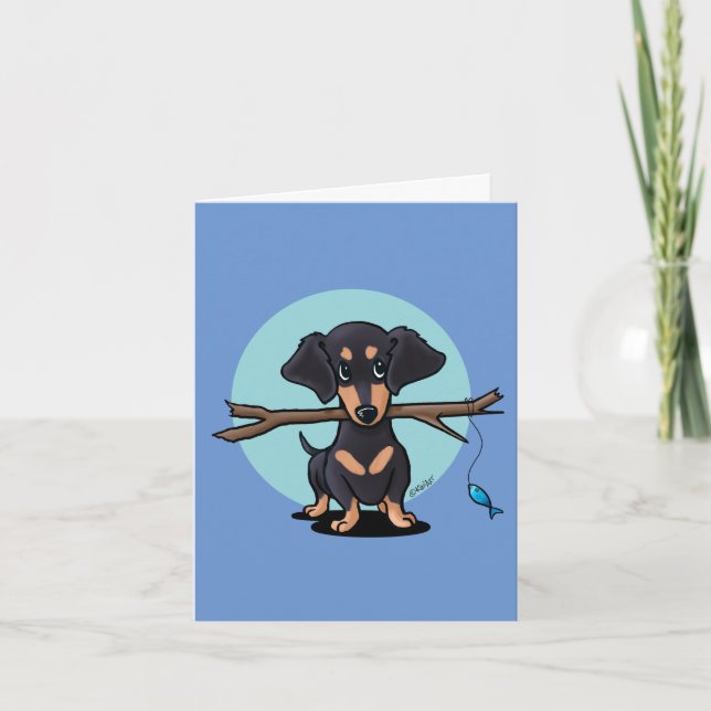 Black and Tan Dachshund Greeting Card (Front)